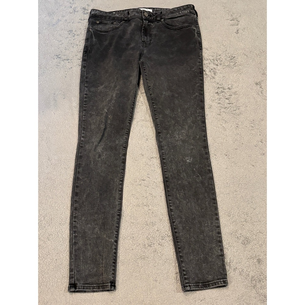PacSun Mens Stacked Skinny Jeans Black Acid Wash 31x32 Stretch Denim Pants